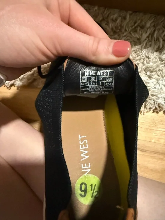 Nine West Black Knit Lace-Up Oxfords with Brown Accents - Picture 7 of 10